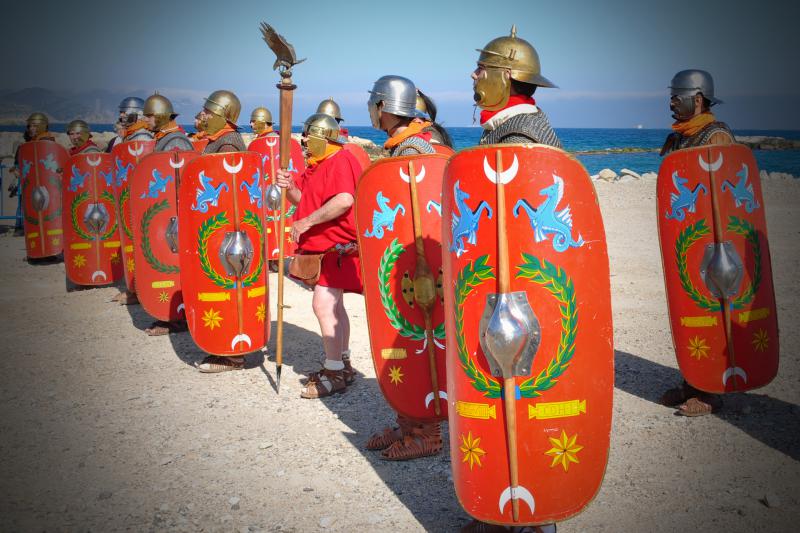 Voorstelling van Romeinse soldaten.