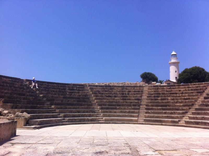 Het amfitheater in het archeopark van Paphos